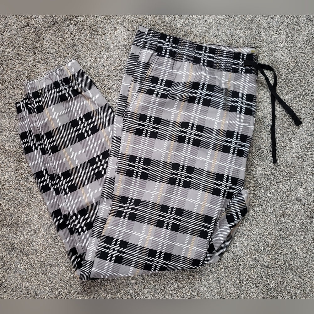 Fresh Prints of Bel Air Jogger Pants Mens 4XL Stretch Twill Plaid Gray Black